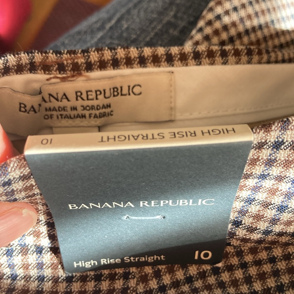NWT Banana Republic Siena Straight Italian Wool Pant, Plaid, Sz. 10. - Picture 5 of 5